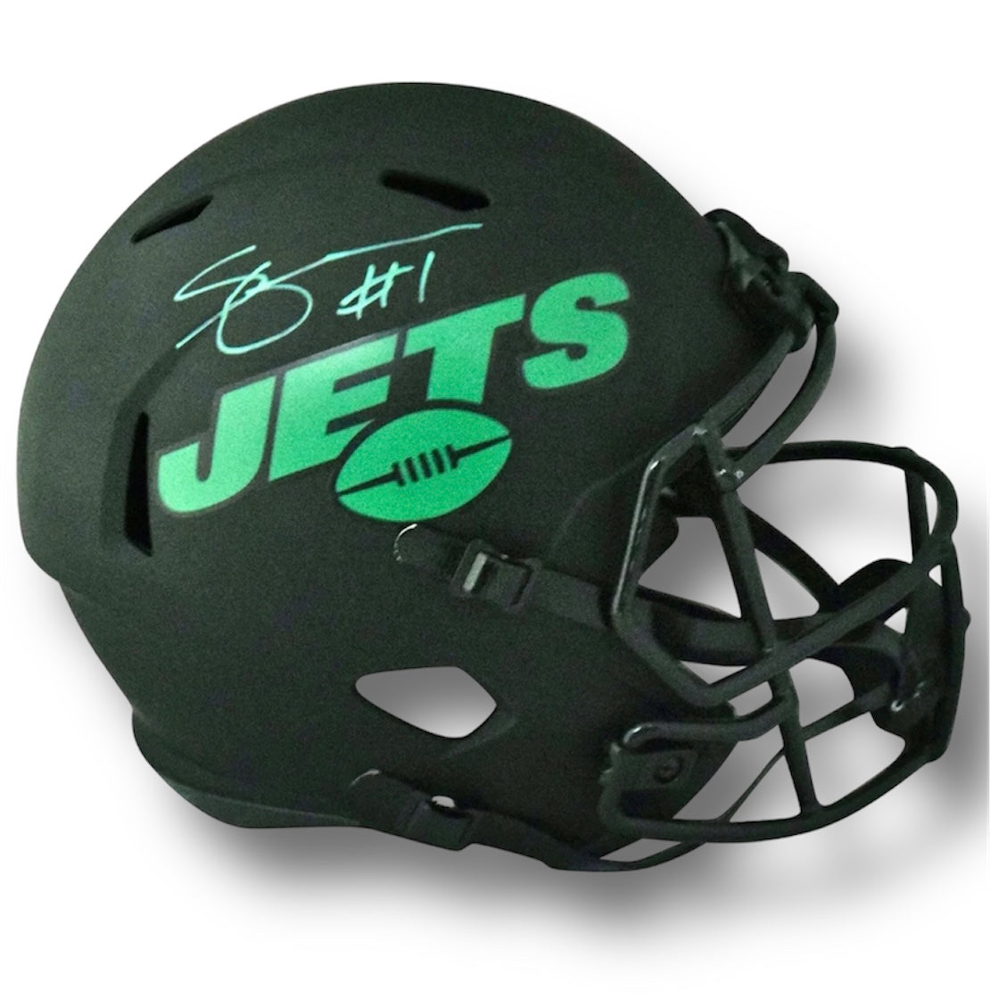 Ahmad Sauce Gardner Signed New York Jets Lunar Authentic Speed Helmet  Beckett