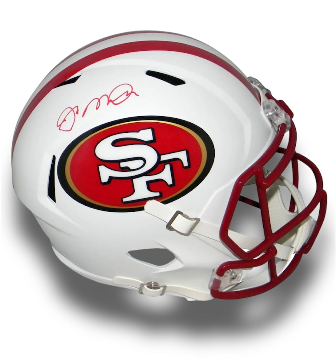 Joe Montana 49ers White Speed Replica Helmet Beckett COA