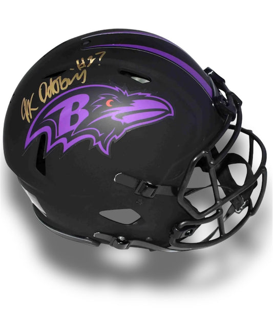 Jk Dobbins Ravens Eclipse Authentic Helmet JSA COA
