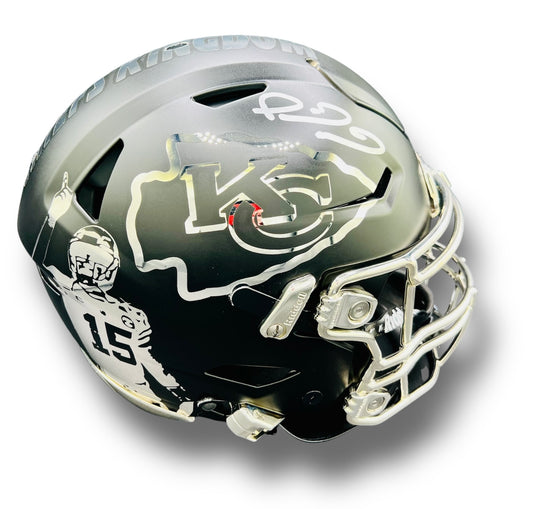 Mahomes Chiefs Custom Flex Helmet Beckett COA