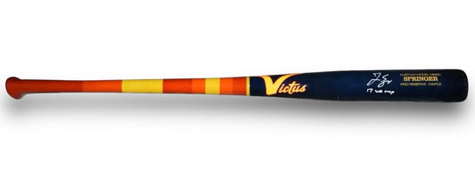 George Springer Houston Victus Bat w Script Beckett COA