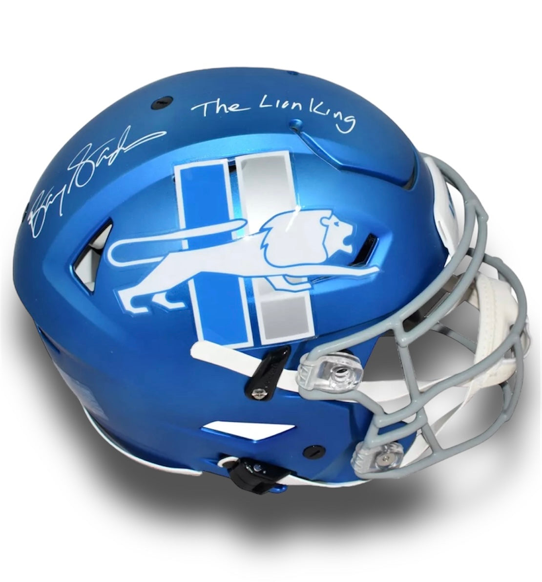 Barry Sanders Lions Flex Helmet w Script Schwartz COA