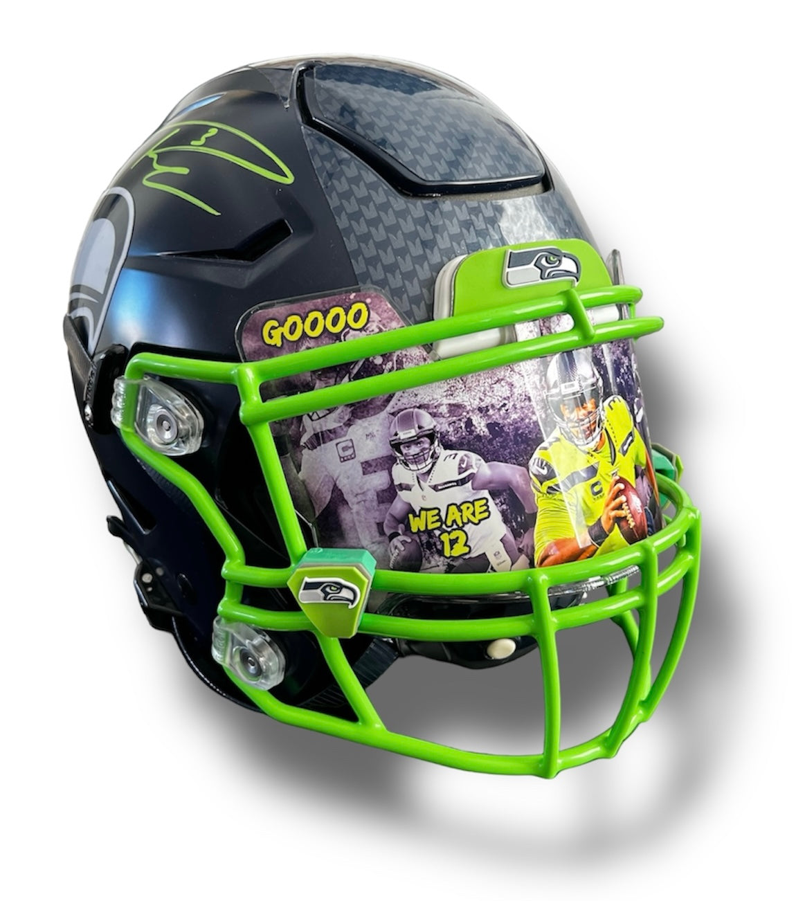 Russell Wilson Seahawks Flex Helmet COA