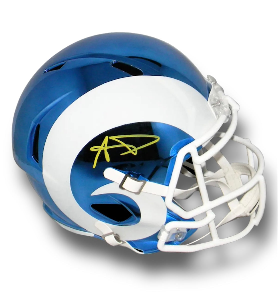 Aaron Donald Rams Speed Chrome Helmet JSA COA