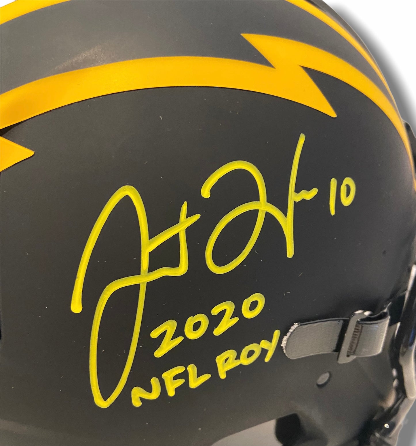 Justin Herbert Chargers Autographed Eclipse Authentic Helmet Beckett COA