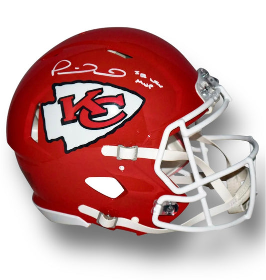 Mahomes Chiefs Speed Authentic Helmet w “SB LIV MVP” script Beckett COA