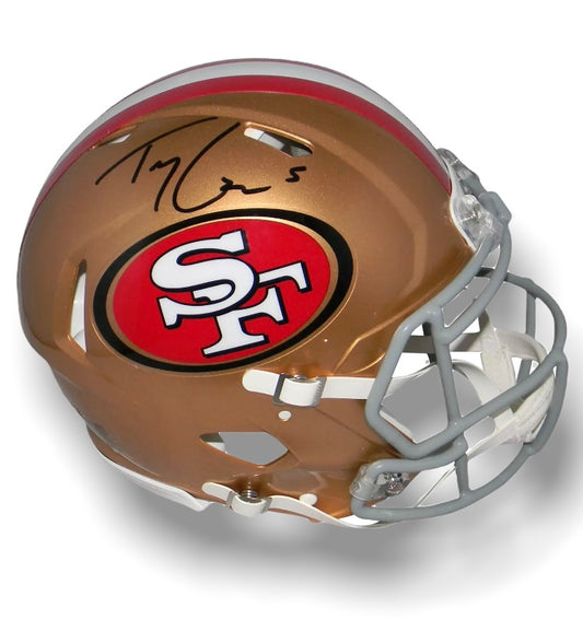 Trey Lance 49ers Speed Authentic Helmet Beckett COA