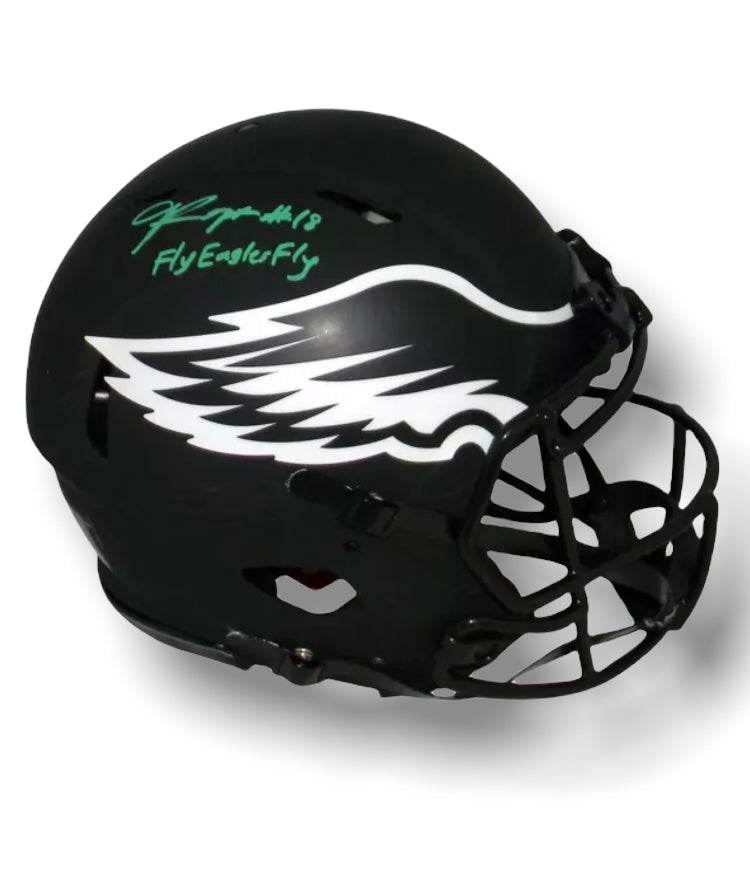 Jalen Reagor Eagles Full Size Eclipse Authentic Helmet Beckett COA