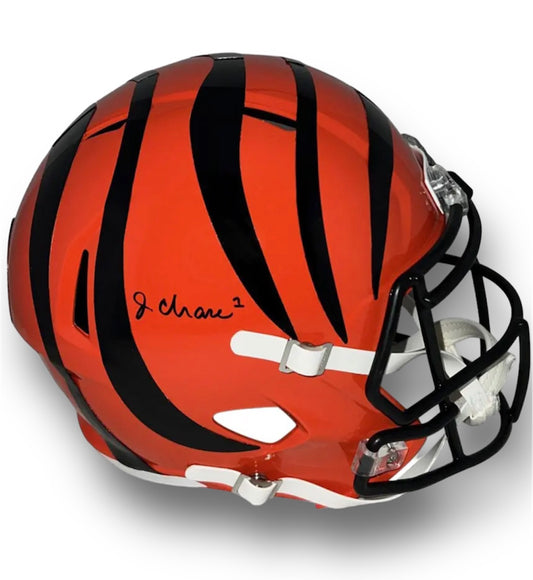 Ja’Marr Chase Bengals Speed Rep Helmet Beckett COA